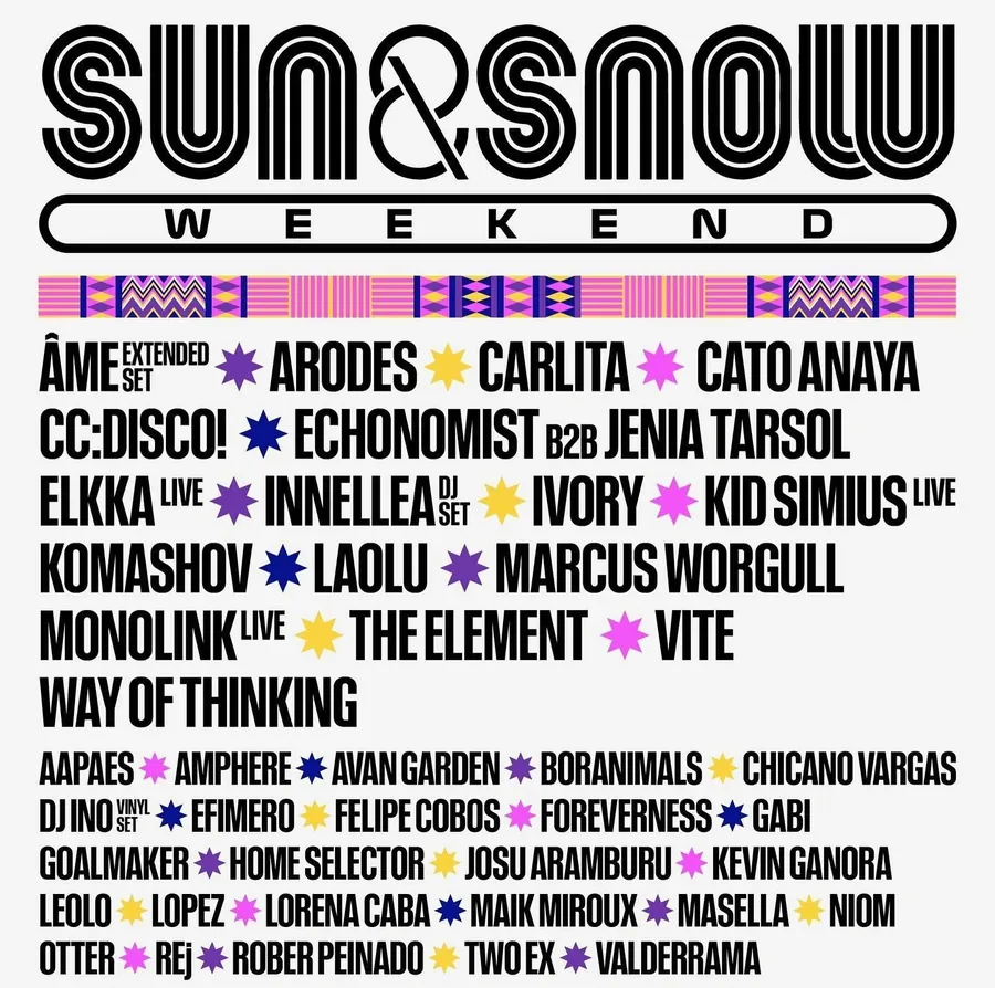 Sun & Snow Weekend 2026, line-up with DJ INO
