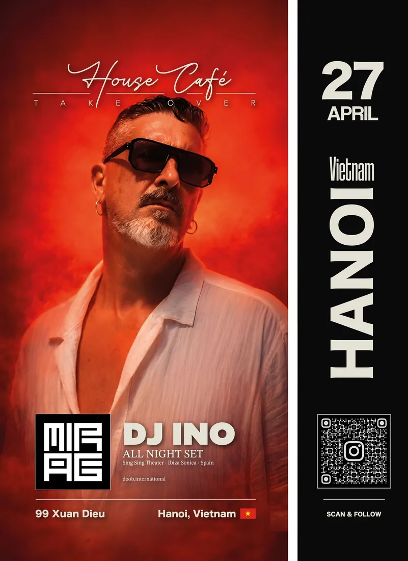House Café flyer: April 27, Mirage, Hanoi, Vietnam