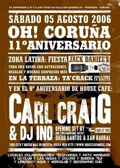 House Café flyer: Oh! Coruña, 11th anniversary