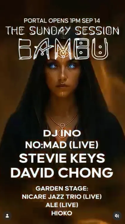 The Sunday Session at Bambu with DJ INO, No:Mad (live), Stevie Keys and David Chong