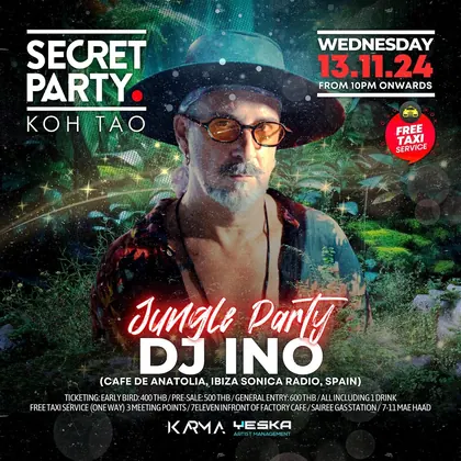 Secret Party Koh Tao, Jungle Party with DJ INO